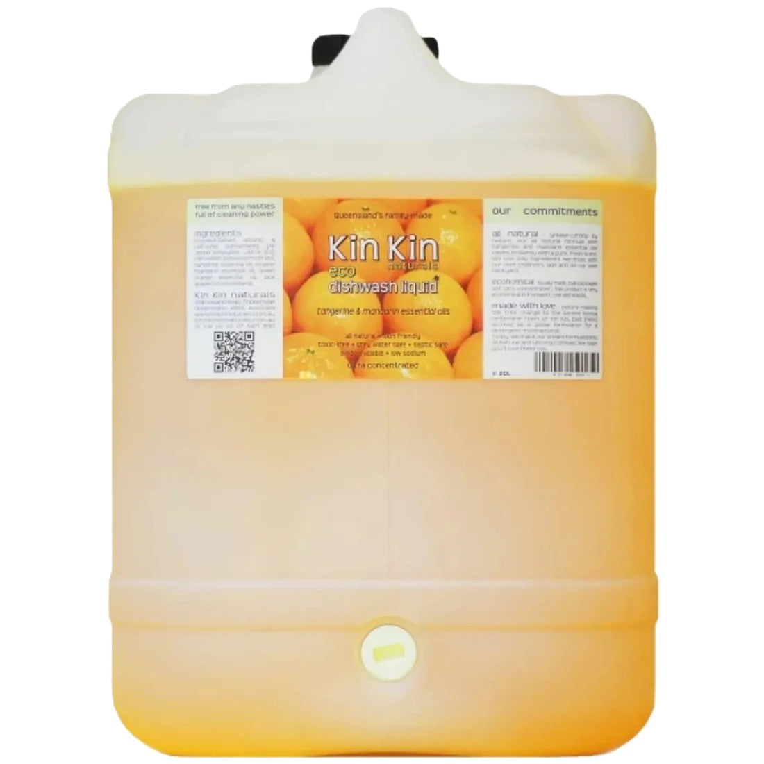 20L container of Kin Kin Naturals eco dishwash liquid for Refills in store on a white background