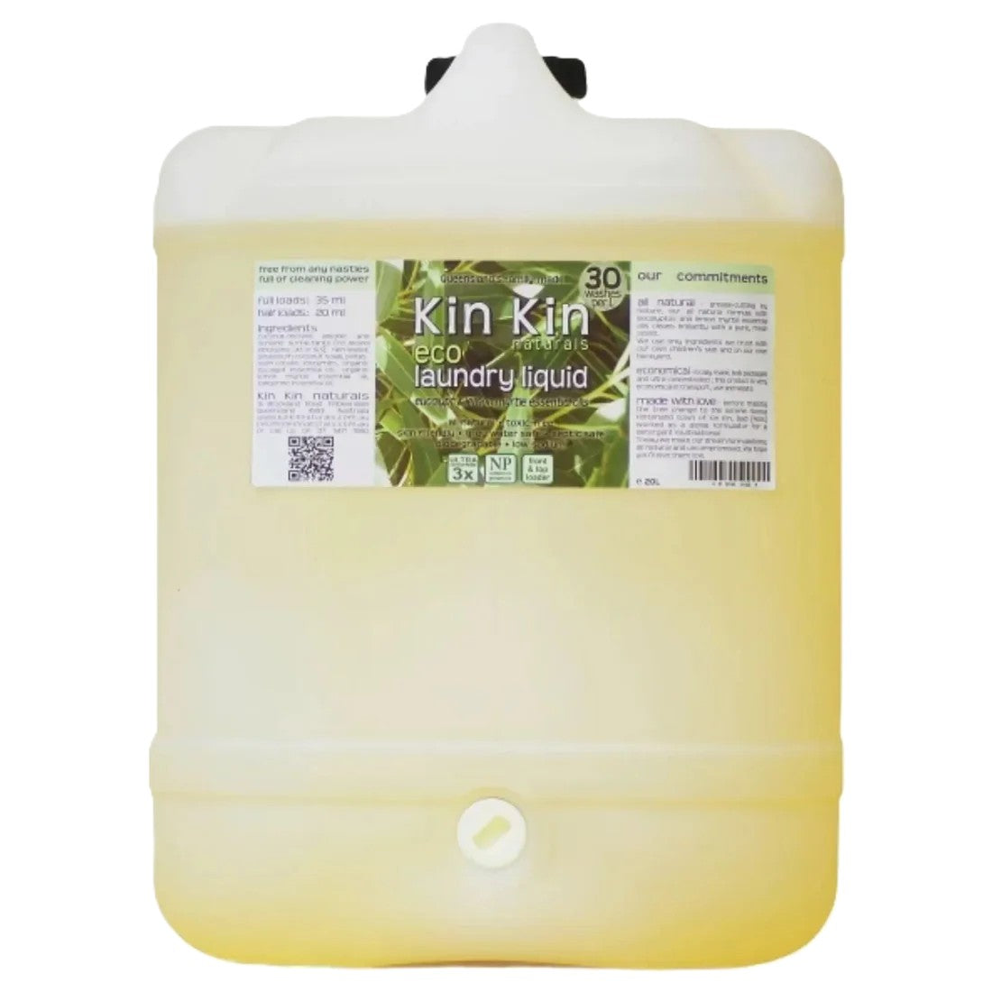 20L container of Kin Kin Naturals eco dishwash liquid for Refills in store on a white background