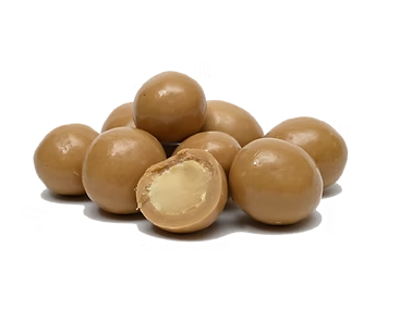 Caramel Chocolate Macadamia on white background available to buy at Sunshine coast wholefoods