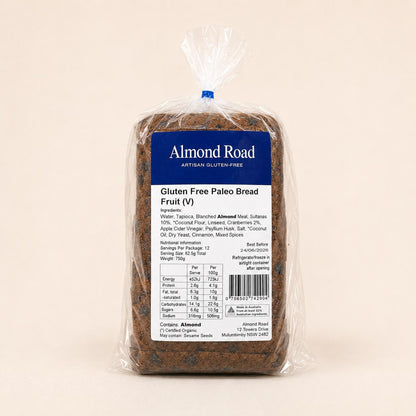 Gluten Free Paleo Fruit Bread Toast | Almond Road | Sunshine Coast Gluten Free Bread