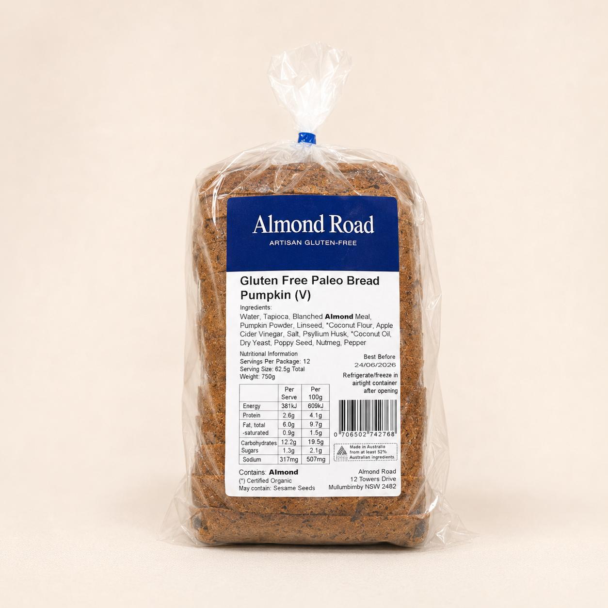 Almond Road Paleo Gluten Free Pumpkin Bread