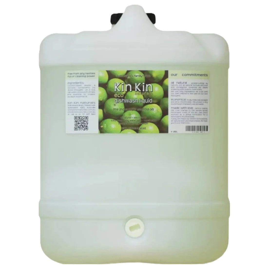 20L container of Kin Kin eco Naturals dishwash liquid for Refills in store on a white background