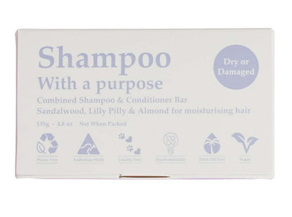 Moisturising shampoo and conditioner bar for dry, damaged hair