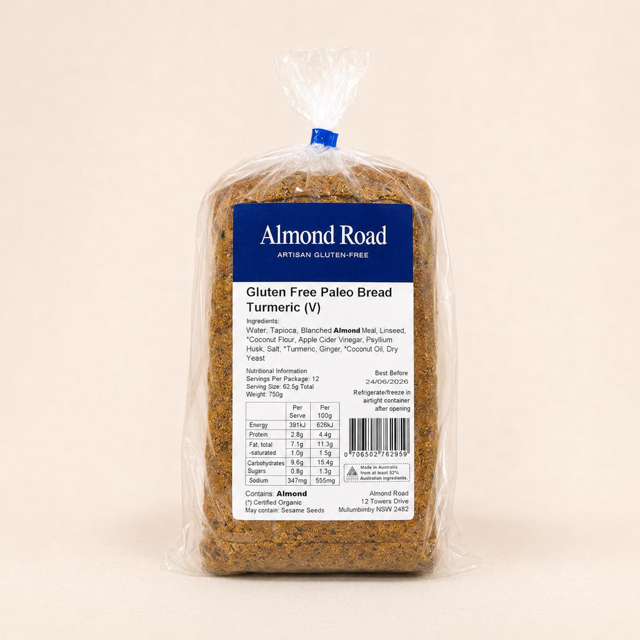 Almond Road Turmeric Gluten Free Bread | Healthy Gluten Free Bread